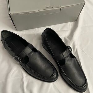Everlane The Mary Jane Loafer, black leather, size 8.5